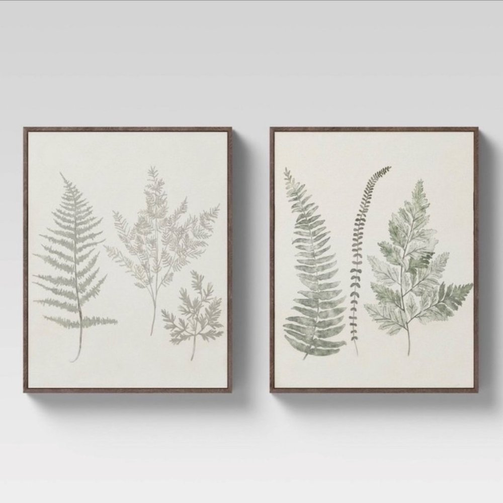 Set of 2 16" x 20" Threshold Ferns Framed Wall Art